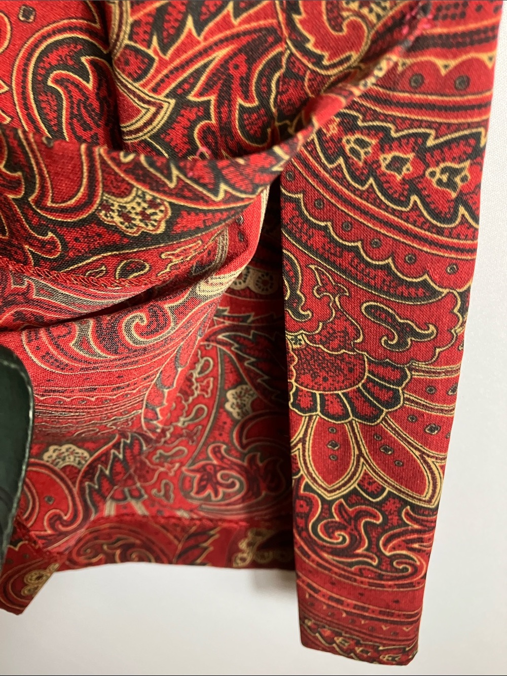 Red Paisley Maxi Skirt with Gold Accents - Picture 8 of 10